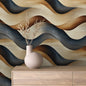Wallpaper Modern Abstract Print in Blue & Beige