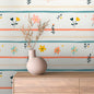 Floral Stripes – Charming Horizontal Stripe Wall Mural