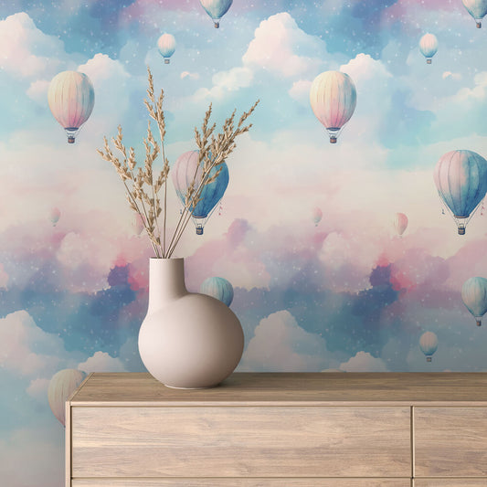 Balloons in the Sky – Colorful Wall Mural for Children’s Rooms
