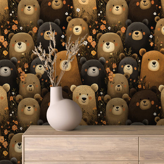 Cute Bear – Charming Peel & Stick Wallpaper