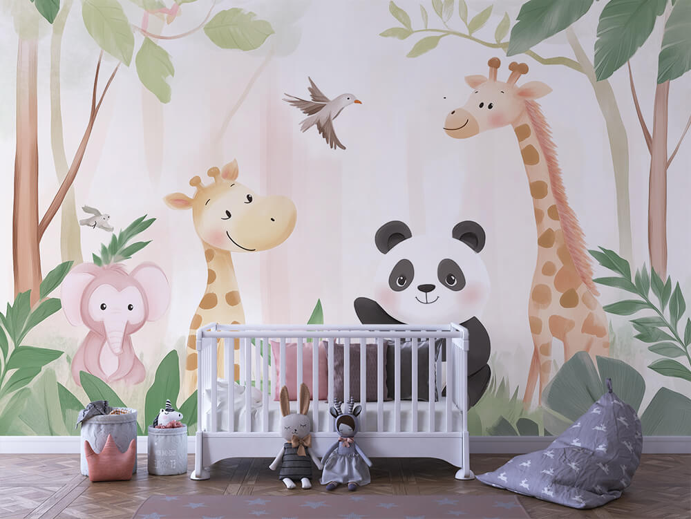 Wallpaper Mural Baby Room Animals