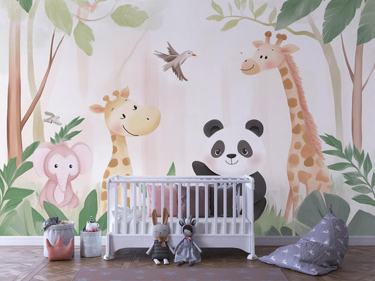 Wallpaper Mural Baby Room Animals