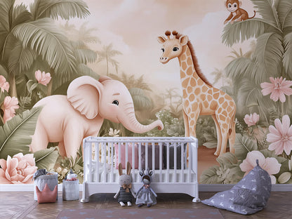Wallpaper Mural Baby Room Forest Animals