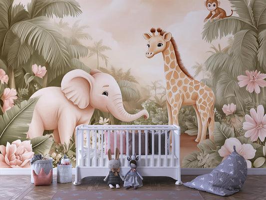 Wallpaper Mural Baby Room Forest Animals