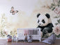 Vintage Panda Dreams Peel & Stick Wallpaper with Soft Tones & Classic Charm