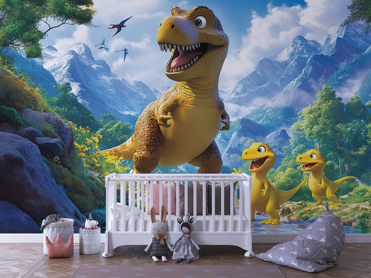 Jurassic Adventure – Fun & Colorful Dinosaur Wallpaper for Kids