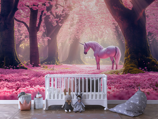 Magical Pink Forest – Unicorn Wallpaper for Dreamy Kids’ Rooms