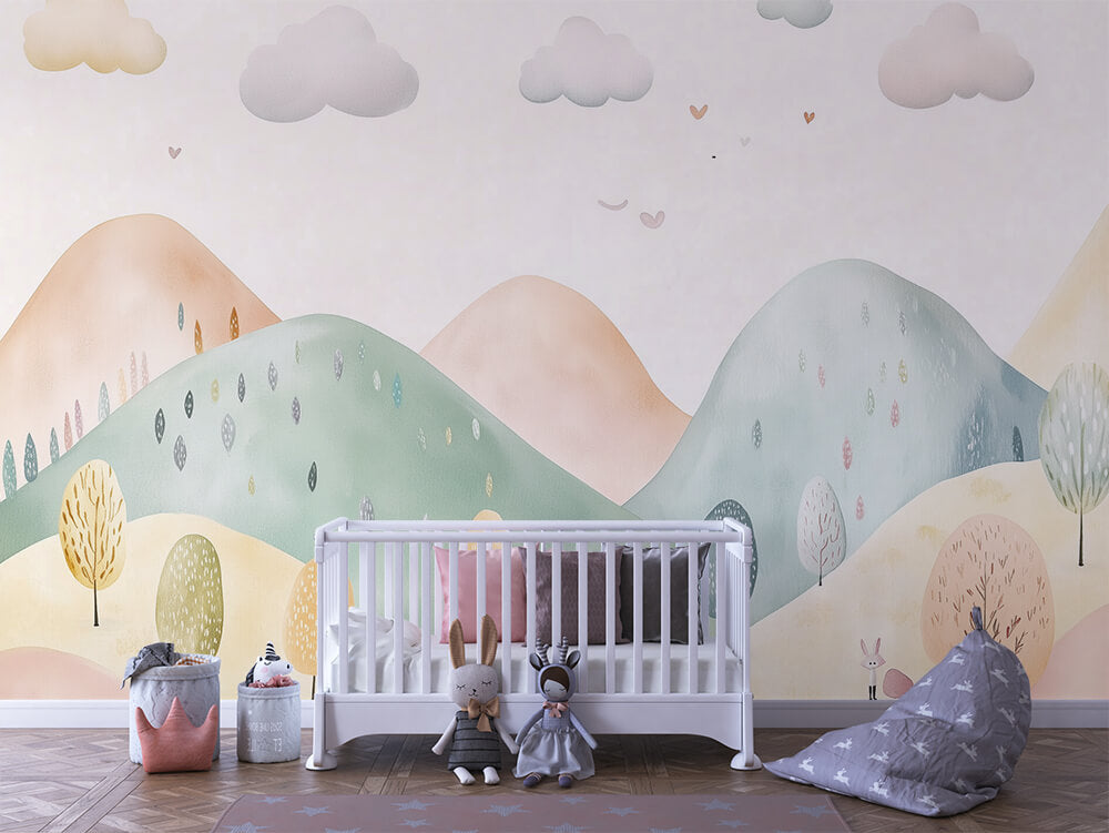 Adventure Peaks – Fun Mountain Wall Mural for Little Explorers