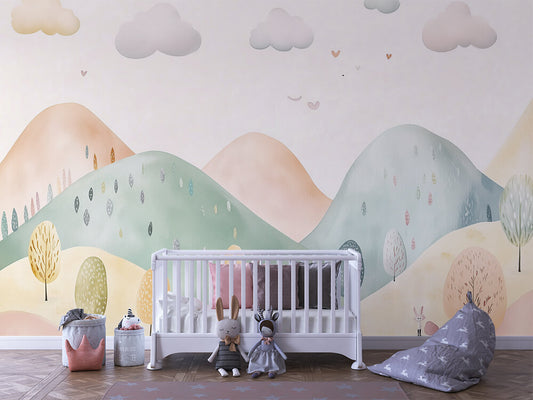 Adventure Peaks – Fun Mountain Wall Mural for Little Explorers